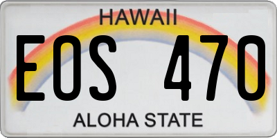 HI license plate EOS470