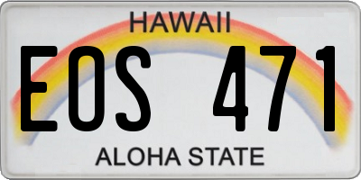 HI license plate EOS471