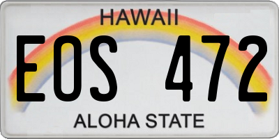 HI license plate EOS472