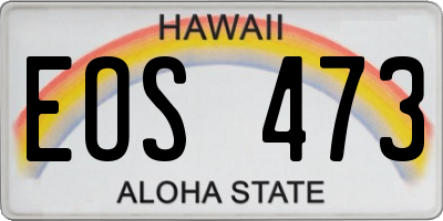 HI license plate EOS473