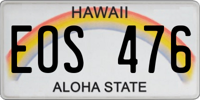 HI license plate EOS476
