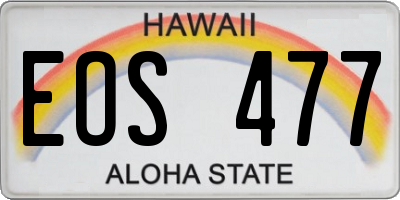 HI license plate EOS477