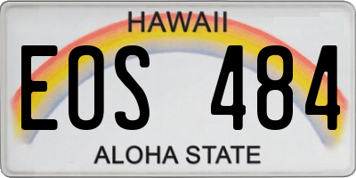HI license plate EOS484