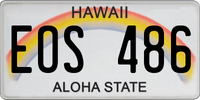 HI license plate EOS486