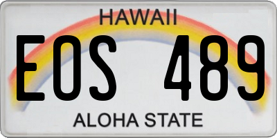 HI license plate EOS489