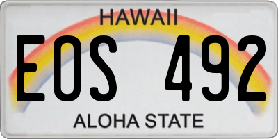 HI license plate EOS492