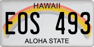 HI license plate EOS493