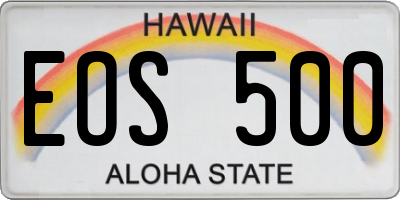 HI license plate EOS500