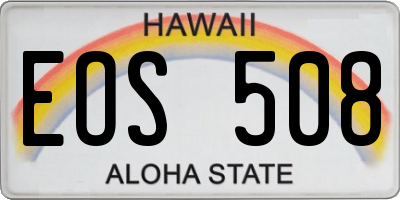 HI license plate EOS508