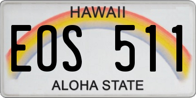 HI license plate EOS511