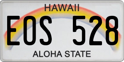 HI license plate EOS528
