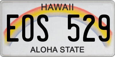 HI license plate EOS529