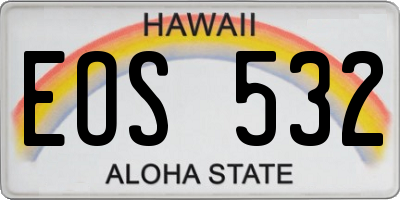 HI license plate EOS532