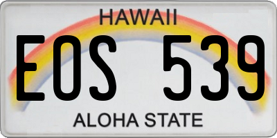 HI license plate EOS539