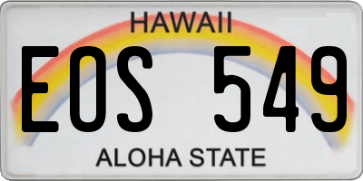 HI license plate EOS549