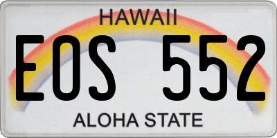 HI license plate EOS552
