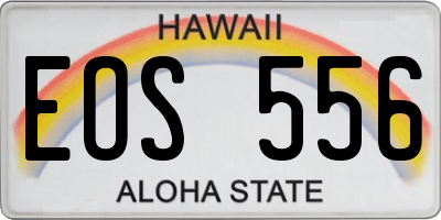 HI license plate EOS556