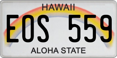 HI license plate EOS559