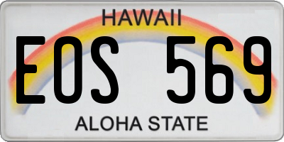 HI license plate EOS569