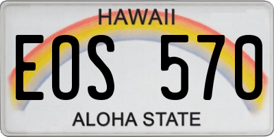 HI license plate EOS570