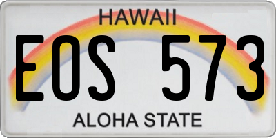 HI license plate EOS573