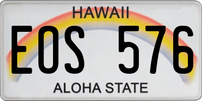 HI license plate EOS576