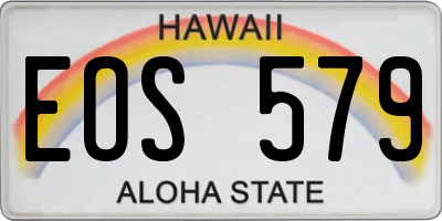 HI license plate EOS579