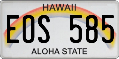 HI license plate EOS585