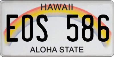 HI license plate EOS586
