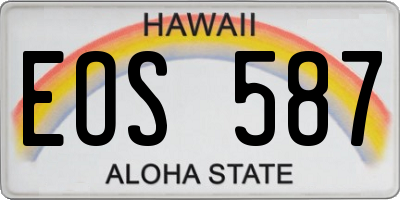 HI license plate EOS587