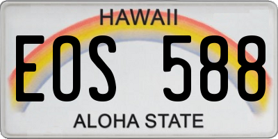 HI license plate EOS588