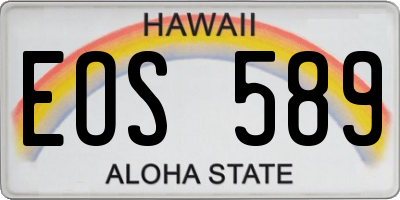 HI license plate EOS589
