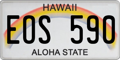 HI license plate EOS590