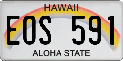 HI license plate EOS591
