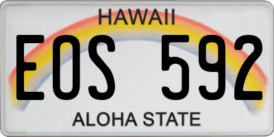 HI license plate EOS592
