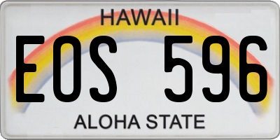 HI license plate EOS596