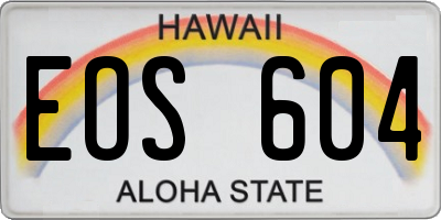 HI license plate EOS604