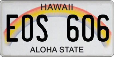 HI license plate EOS606