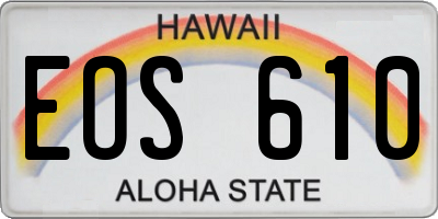 HI license plate EOS610