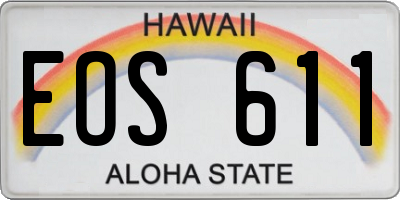 HI license plate EOS611