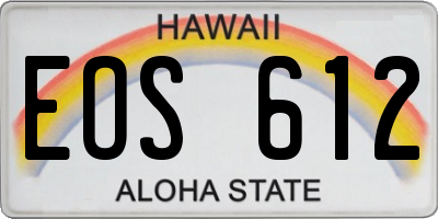 HI license plate EOS612