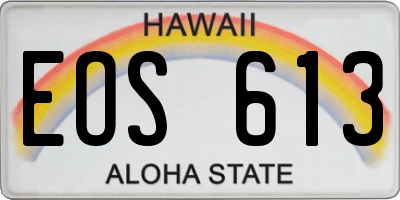 HI license plate EOS613