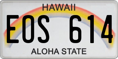 HI license plate EOS614