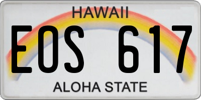 HI license plate EOS617