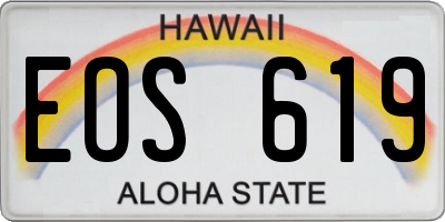HI license plate EOS619