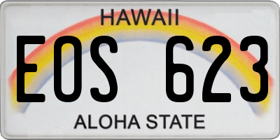 HI license plate EOS623