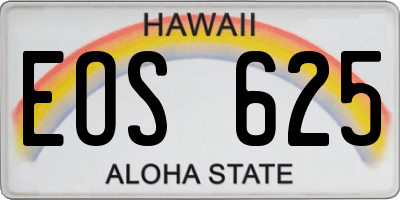 HI license plate EOS625