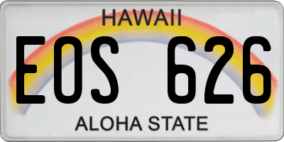 HI license plate EOS626