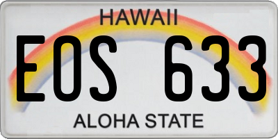 HI license plate EOS633