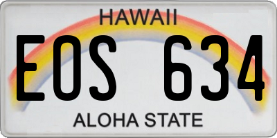 HI license plate EOS634